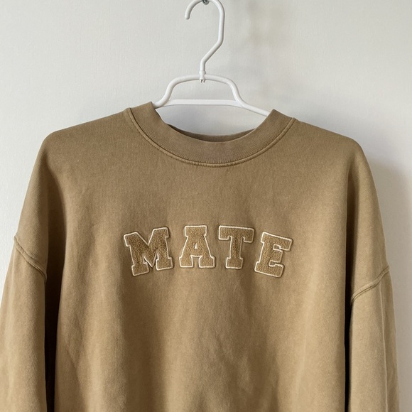 MATE the Label 100% Organic Fleece Embroidered MATE Sweatshirt in Hazelnut - Picture 6 of 14